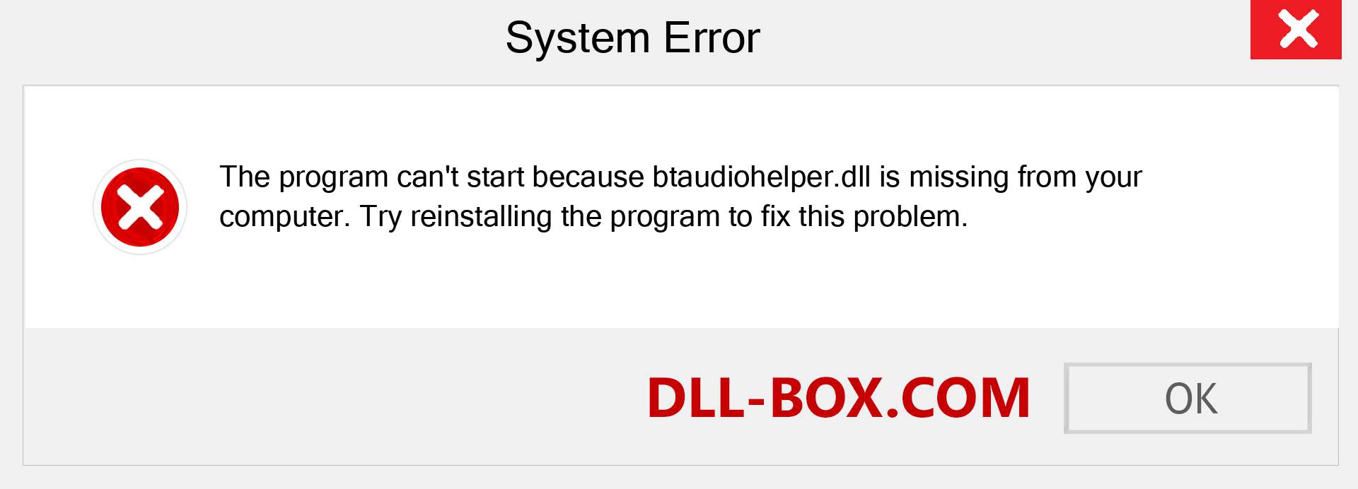  btaudiohelper.dll file is missing?. Download for Windows 7, 8, 10 - Fix  btaudiohelper dll Missing Error on Windows, photos, images