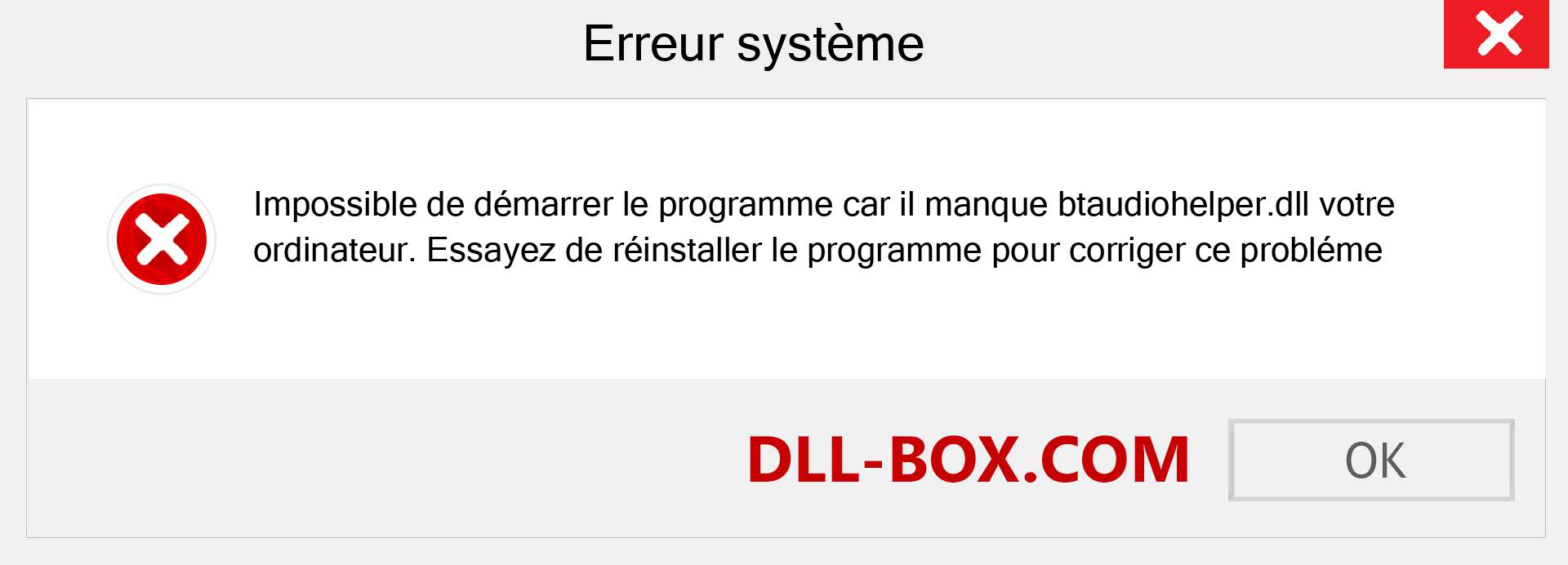 Le fichier btaudiohelper.dll est manquant ?. Télécharger pour Windows 7, 8, 10 - Correction de l'erreur manquante btaudiohelper dll sur Windows, photos, images